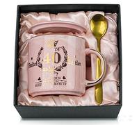 Regalos de 40 cumpleaños para mujeres, regalos de cumpleaños rosa para ella, envejecida a la perfección, taza de café de 40 cumpleaños de 12 onzas impresa con oro, hija, en caja