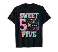 Regalos de 5 años Sweet Sassy and Five Birthday Girl Donut Camiseta