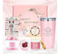 Regalos de 50 cumpleaños para ella, regalos de feliz cumpleaños 50 para mujeres, regalo único para mujer de 50 años que cumple 50 años y fabuloso regalo para mujeres, decoraciones de 50 cumpleaños