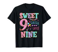 Regalos de 9 años Sweet Sassy and Nine Birthday Girl Donut Camiseta