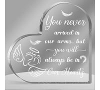 Regalos de aborto espontáneo para madres, pisapapeles de corazón acrílico, regalo de condolencias por pérdida de bebé, recuerdo de condolencias