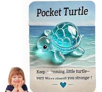 Regalos de Abrazo de Bolsillo con Animales, Mini Figuras de Resina con Tarjetas de Felicitación, Lindo Juguete de Compañero, Tarjeta de Recuerdo Inspiradora para un Gesto de (Tortuga)