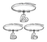 Regalos de agradecimiento a profesores, 3 pulseras de acero inoxidable para graduación, regalos para profesor, excelente joyería