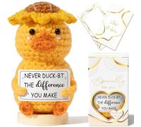 Regalos de agradecimiento de Navidad para mujeres, hecho a mano, apoyo emocional, pato de ganchillo con tarjeta, regalos de agradecimiento para empleados, profesores, relleno de calcetines, regalo de