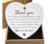 Regalos de agradecimiento para mujeres, adorno de cerámica con texto en inglés "Thank You for Being a Friend", regalos de agradecimiento para compañeros de trabajo, regalos de larga distancia para
