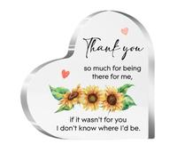 Regalos de agradecimiento para mujeres, agradecimiento para maestras líderes, regalos de agradecimiento para amigos, Thank You So Much for Being There for Me placa de corazón acrílico
