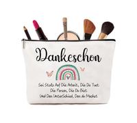 Regalos de agradecimiento: regalo de agradecimiento para mujeres, pequeña bolsa de maquillaje de pana como organizador y neceser de viaje, regalo de agradecimiento adecuado para colegas, supervisores