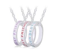 Regalos de amistad para mujeres y niñas, anillos para mejores amigas para siempre, collares para 3 mejores amigas, joyería a juego, regalo de cumpleaños o Navidad para hermanas, Acero inoxidable