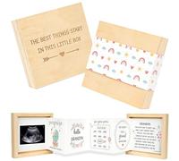 Regalos de anuncio de embarazo para el futuro abuelo, regalos de anuncio de bebé, ideas de revelación de embarazo, caja de madera para recuerdos de fotos de ultrasonido del bebé