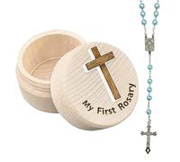 Regalos de bautizo para baby shower para niños, mi primer rosario y caja de recuerdo, regalo católico para niño, rosario de primera comunión, regalos cristianos de bautismo católico para cumpleaños,