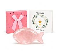 Regalos de bautizo para niñas, juego de piedras de la suerte de pescado con tarjeta, regalo cristiano para bautizo niña para ahijados y nietos para celebración sagrada y nacimiento