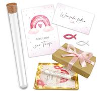 Regalos de bautizo para niñas, regalo de dinero, bautizo con tarjeta de bautizo para niñas, cadena de luces LED, tarjeta, bautizo, regalos de dinero, embalaje, bautismo, decoración de dispersión