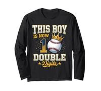 Regalos de béisbol de Doble dígito de This Boy is 10 para el décimo cumpleaños Manga Larga