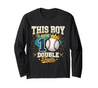 Regalos de béisbol de Doble dígito de This Boy is 10 para el décimo cumpleaños Manga Larga