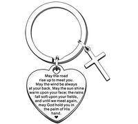 Regalos de bendición irlandesa para mujeres May The Road Rise Up to Meet You Llavero regalos de cumpleaños de Navidad para amigos de Fmaily, Talla única, Mujer