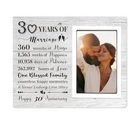 Regalos de boda de 30 aniversario para ella, marco de fotos de 30 aniversario, regalos de matrimonio de aniversario para pareja, marido o esposa, 30 años de matrimonio, se adapta a fotos de 4 x 6