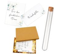 Regalos de boda para novios, caja de regalo con luz LED Cadeaux de mariage pour les jeunes mariés, Boîte cadeau Carte de voeux LED Lumière Ruban Raphia Éprouvette