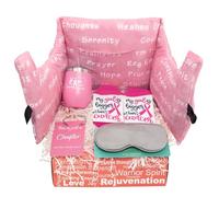 Regalos de cáncer de mama para mujer, regalos para recuperarse pronto para mujeres, paquete de atención de concienciación sobre el cáncer de mama con almohada de mastectomía