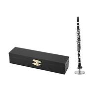 Regalos de clarinete 16CM Instrumento musical de clarinete negro en miniatura Modelo de clarinete en miniatura de latón con caja Adornos de instrumentos musicales Pantalla para casa de muñecas Música