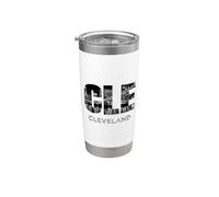 Regalos de CLE The Land Night Downtown Cleveland Skyline Art Ohio Vaso térmico de acero inoxidable de doble pared