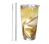 Regalos de coche para hombres y mujeres, vaso con tapa y popote, taza de café aislada al vacío de doble pared de 20 onzas, se adapta al portavasos del coche, taza térmica de viaje de Navidad de seda