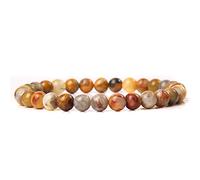 Regalos De Color Oro Amarillo Cristal Natural Cuarzo Citrinos Ágatas Gema Con Cuentas Pulseras De Piedra Joyas Fiesta Yoga,26 Ágata Loca,Cuerda Elastica 19CM