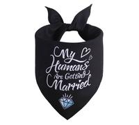 Regalos de compromiso, bandana grande para perros My Humans are Getting Married, decoraciones de fiesta de compromiso, artículos de boda, trajes de fotos de compromiso, bufanda para mascotas,