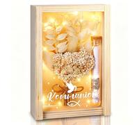 Regalos de comunión para niñas y niños, caja de regalo LED, caja de regalo, regalo de comunión, incluye flores secas, caja de madera, regalos para primera comunión, niña y niño