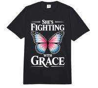 Regalos de concientización sobre el cáncer de Mama Fighting with Grace para Mujeres Comfort Colors Adult Heavyweight T-Shirt