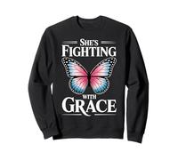 Regalos de concientización sobre el cáncer de Mama Fighting with Grace para Mujeres Sudadera