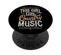 Regalos de Concierto Vintage para Mujer This Girl Loves Country Music PopSockets PopGrip Adhesivo