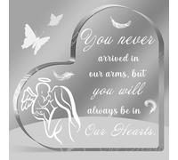 Regalos de condolencia de aborto espontáneo para madres, regalo de recuerdo, letrero de escritorio acrílico en forma de corazón, regalo de duelo, regalos de condolencias por pérdida de bebé,