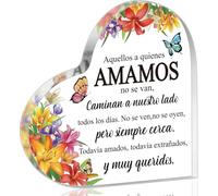 Regalos de condolencias en español, regalo conmemorativo de corazón acrílico para la pérdida de un ser querido, duelo, condolencias, dolor, acrílico, recuerdo, pisapapeles para familiares y amigos