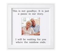 Regalos de condolencias por la pérdida de marido y esposa, marco de fotos conmemorativo por la pérdida de alma gemela, regalo de duelo arcoíris "Just a Pause", decoración de recuerdo de Hasta que nos