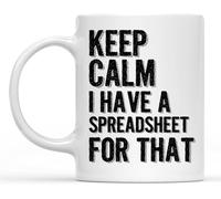Regalos de contabilidad: "Mantén la calma, tengo una hoja de cálculo", tazas de café novedosas, taza de té de cerámica con impresión de doble cara para mamá, papá, amigo, esposa, esposo, regalo de 11