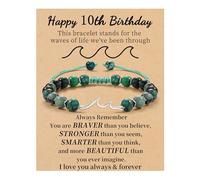 Regalos de cumpleaños 10, 13, 16, 21, para adolescentes, niñas, cosas de moda, pulseras de cuentas de piedra natural para mujeres con ondas, regalos de cumpleaños 30, 40, 50, 60, 70, para mujeres