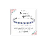 Regalos de cumpleaños 13, 16, 18, 21, 30, 40, 50, 60 para mujeres, niñas, mamá, mejor amiga, tarjeta de regalo de cumpleaños para su cumpleaños, pulsera de tenis ajustable única para hija, nieta, Oro