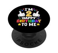 Regalos de cumpleaños con Texto en inglés I'm 2 Year Old Gifts Happy Birthday To Me PopSockets PopGrip Adhesivo
