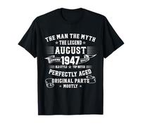 Regalos de cumpleaños de 78 años para hombres de agosto de 1947 78 cumpleaños Camiseta