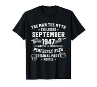 Regalos de cumpleaños de 78 años para hombres septiembre de 1947 78 cumpleaños Camiseta
