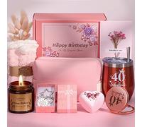 Regalos de cumpleaños número 40 para mujeres, cestas de cumpleaños personalizadas para que cumpla 40 años, divertida cesta de regalo de 40 años para mejor amiga, madre, hermana, esposa, tía, regalo