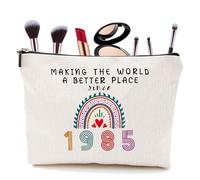 Regalos de cumpleaños número 40 para mujeres, regalos para mujeres, divertidas bolsas de cosméticos de 40 cumpleaños de 1985 para mujer, bolsa de maquillaje arcoíris, ideas de regalo para ella, 40