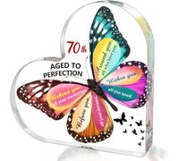 Regalos de cumpleaños número 70 para mujer, letrero de corazón acrílico, decoración de cumpleaños, regalos de 70 años para mamá, tía, abuela, hermana, mejores amigas, esposa, ella