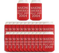 Regalos de cumpleaños para cumpleaños número 21 Making America Great Since 2004, paquete de 24 enfriadores de latas