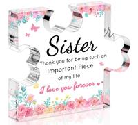 Regalos de cumpleaños para hermanas - Placa acrílica de 3.35 × 2.76 × 0.4 pulgadas, regalo para la mejor hermana