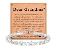 Regalos de cumpleaños para mamá, hermana, hija, abuela, pulsera de tenis de circonita cúbica brillante, regalos de Navidad para el día de la madre para mujeres, Plata, No es una piedra preciosa