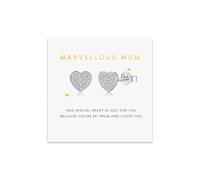 Regalos de cumpleaños para mamá, regalos para el día de la madre de parte de hija e hijo, hipoalergénicos de 6 mm, aretes de corazón con circonita cúbica plateada para mamá, regalo de Navidad y