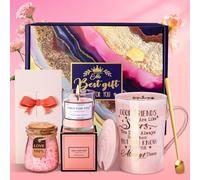 Regalos de cumpleaños para mejores amigas, regalos de cumpleaños para mujeres, cesta de regalo para mejores amigas, juegos de baño de spa relajante, cesta de regalo de Navidad, vela perfumada, sales