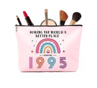 Regalos de cumpleaños para mujeres de 60, 50, 40, 30, 21, 18, 16, 13, regalo de cumpleaños, bolsas de cosméticos rosa arcoíris, regalo personalizado para mamá, 1995, 1995