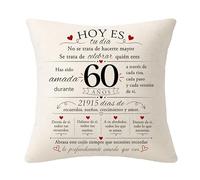 Regalos de Cumpleaños para Mujeres de 60 Años Fundas de cojín de regalo para el 60.º Cumpleaños para Mamá Abuela Tía Novia Esposa Hermana Amiga Prima Compañera Decoración de Cumpleaños (60-ella)